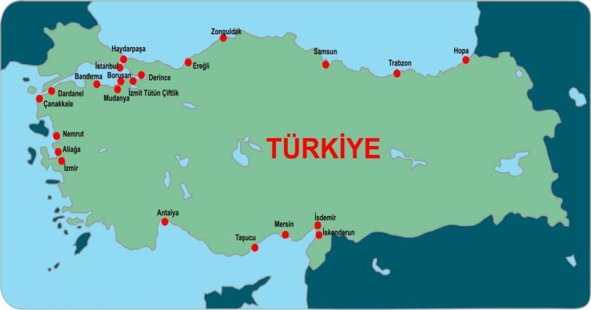 kaart van Turkije-poorten