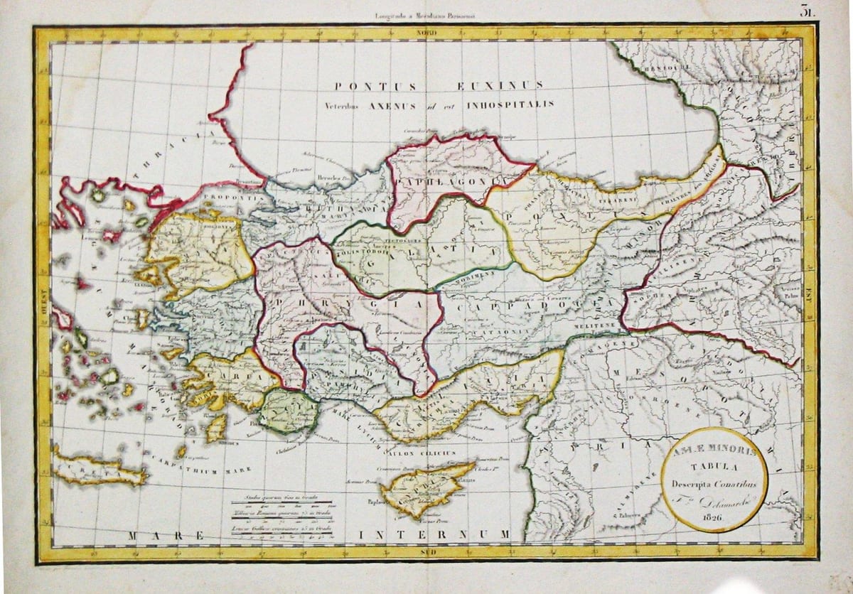 kaart van Turkije oude