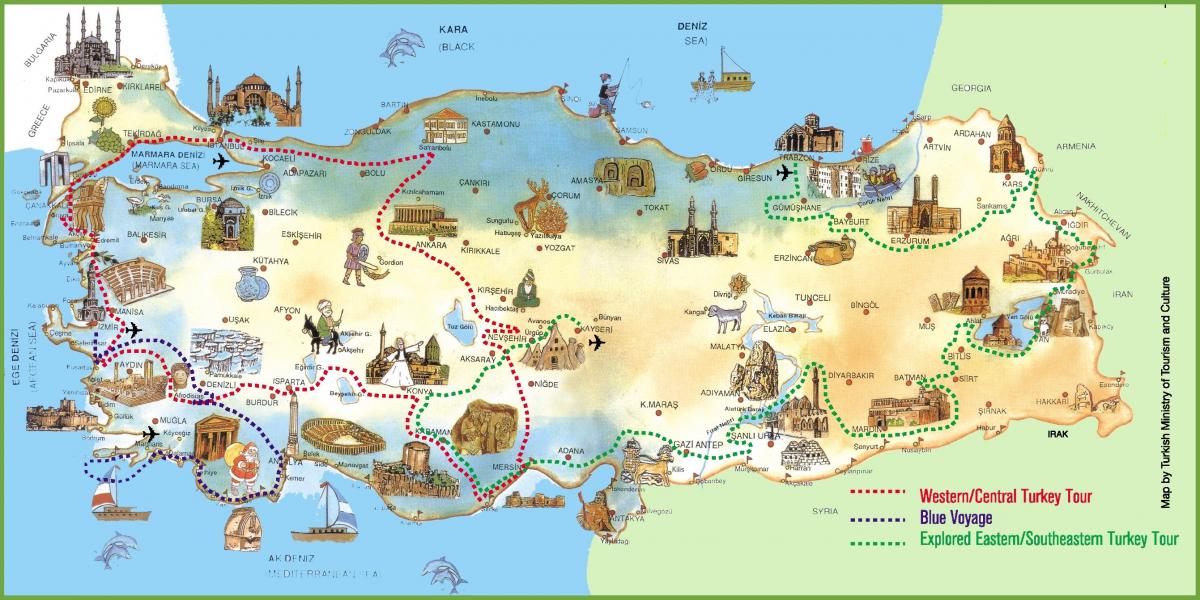 Turkije kaart holiday resorts