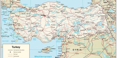 Toon kaart van Turkije