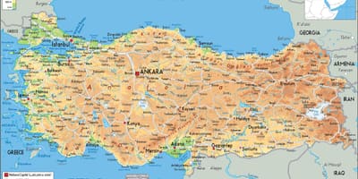 Kaart van Turkije-eilanden